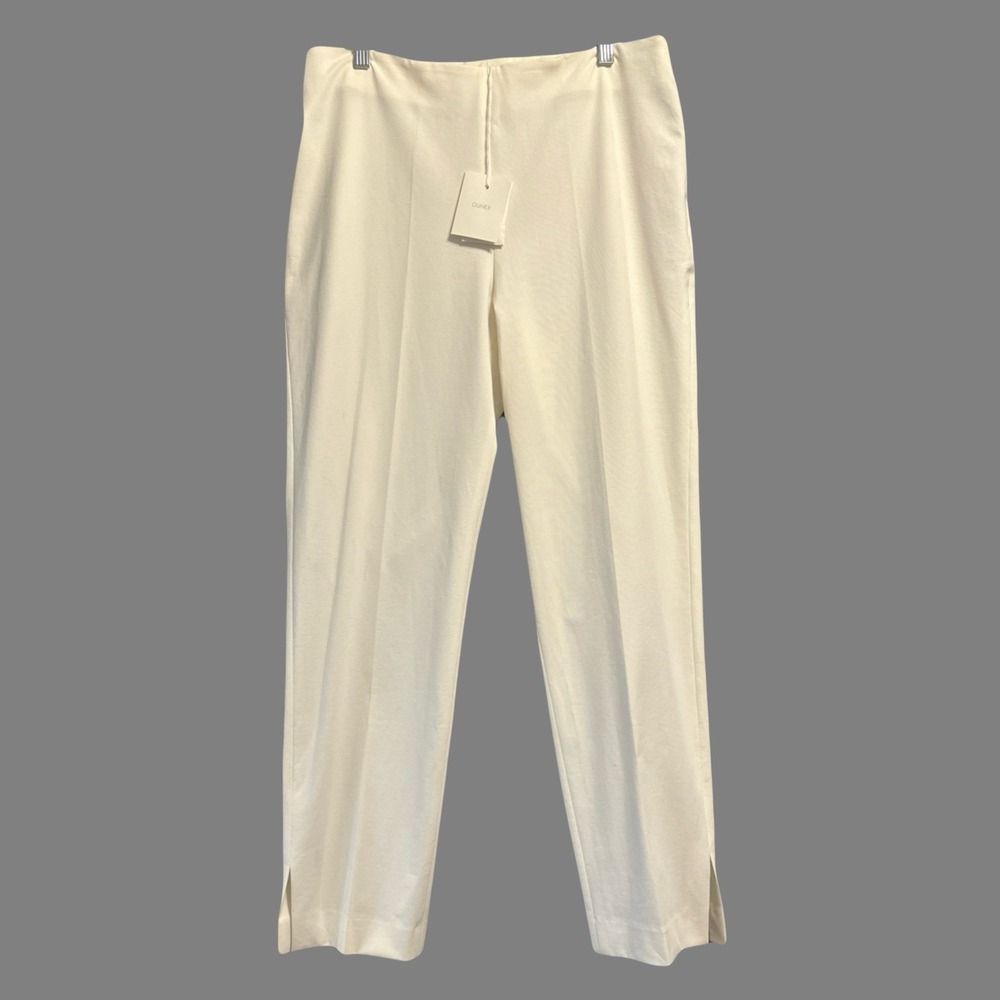 NWT Gunex‎ Cotton Silk Slim Tapered Pants Women's Size 10 Cream Old Money Italy